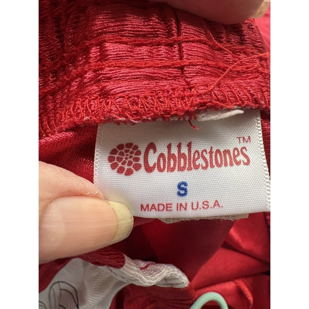COBBLESTONE Red Athletic Gym Shorts Size S Men's‎ Sports Mesh Volleyball Print